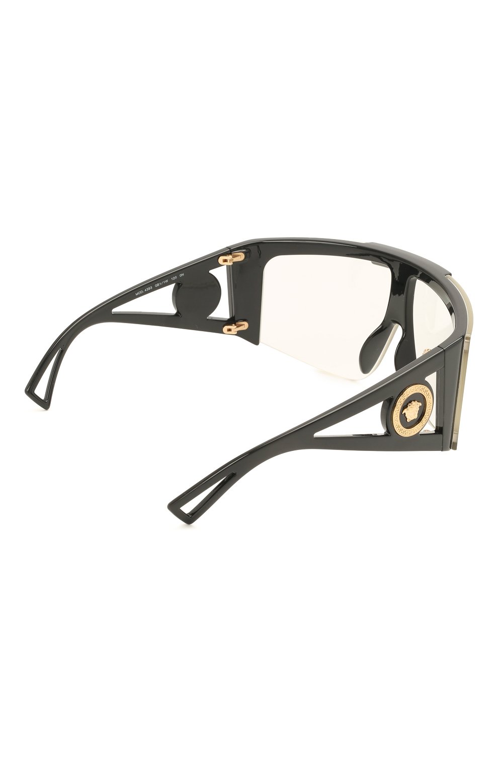 Женские солнцезащитные очки VERSACE черного цвета, арт. 4393-GB1/1W | Фото 4 (Региональные ограничения белый список (Axapta Mercury): RU; Тип очков: С/з; Оптика Гендер: оптика-женское)