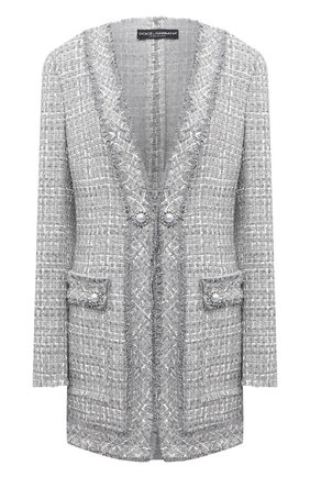 Женский жакет DOLCE & GABBANA серого цвета по цене 394500 руб., арт. F29GXZ/FQ0AB | Фото 1 Женский жакет DOLCE & GABBANA серого цвета, арт. F29GXZ/FQ0AB | Фото 1