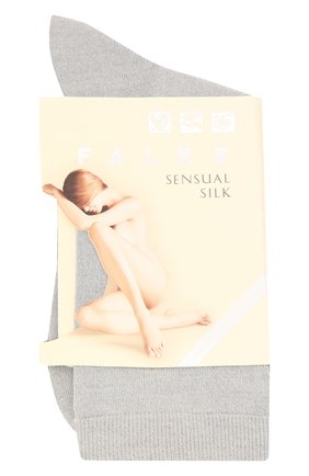 Женские носки sensual silk FALKE серебряного цвета по цене 2440 руб., арт. 46288 | Фото 1 Женские носки sensual silk FALKE серебряного цвета, арт. 46288 | Фото 1