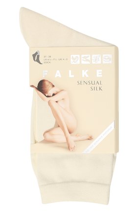 Женские носки sensual silk FALKE кремвого цвета по цене 2440 руб., арт. 46288 | Фото 1 Женские носки sensual silk FALKE кремвого цвета, арт. 46288 | Фото 1