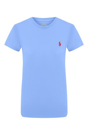Женская хлопковая футболка POLO RALPH LAUREN синего цвета по цене 6825 руб., арт. 211734144 | Фото 1 Женская хлопковая футболка POLO RALPH LAUREN синего цвета, арт. 211734144 | Фото 1