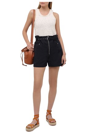 Женские шорты из хлопка и льна ISABEL MARANT ETOILE темно-серого цвета по цене 29950 руб., арт. SH0366-21P004E/PARANA | Фото 2 Женские шорты из хлопка и льна ISABEL MARANT ETOILE темно-серого цвета, арт. SH0366-21P004E/PARANA | Фото 2