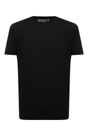 Мужская хлопковая футболка FEDELI черного цвета, арт. 4UEF0113 | Фото 1 (Материал внешний: Хлопок; Длина (для топов): Стандартные; Принт: Без принта; Стили: Кэжуэл; Рукава: Короткие)