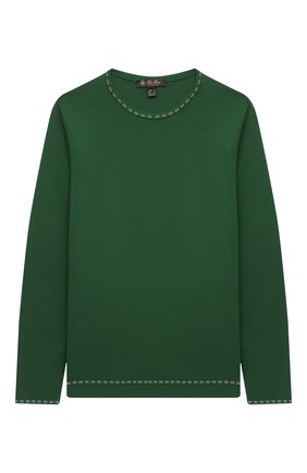 Детский шерстяной пуловер LORO PIANA зеленого цвета по цене 46800 руб., арт. FAL5882 | Фото 1 Детский шерстяной пуловер LORO PIANA зеленого цвета, арт. FAL5882 | Фото 1 (Рукава: Длинные; Материал внешний: Шерсть; Девочки Кросс-КТ: Пуловер-одежда; Ростовка одежда: 10 - 11 лет | 140 - 146см, 12 лет | 152 см, 4 года | 104 см, 6 лет | 116 см, 8 лет | 128 см)