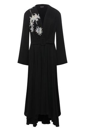 Женское шелковое платье GIORGIO ARMANI черного цвета по цене 372500 руб., арт. 1SHVA07S/T01WH | Фото 1 Женское шелковое платье GIORGIO ARMANI черного цвета, арт. 1SHVA07S/T01WH | Фото 1