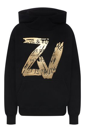 Женский хлопковое худи ZADIG&VOLTAIRE черного цвета по цене 29000 руб., арт. SKTM7101F | Фото 1 Женский хлопковое худи ZADIG&VOLTAIRE черного цвета, арт. SKTM7101F | Фото 1