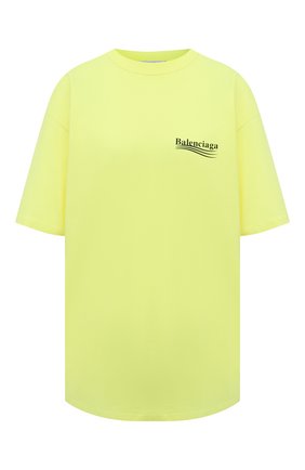 Женская хлопковая футболка BALENCIAGA желтого цвета по цене 49850 руб., арт. 641655/TJVF7 | Фото 1 Женская хлопковая футболка BALENCIAGA желтого цвета, арт. 641655/TJVF7 | Фото 1