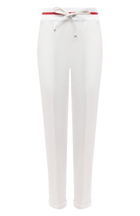 Женские брюки из хлопка и кашемира KITON белого цвета, арт. D51114K09T22 | Фото 1 (Длина (брюки, джинсы): Стандартные; Материал внешний: Хлопок; Женское Кросс-КТ: Брюки-одежда; Силуэт Ж (брюки и джинсы): Узкие; Стили: Спорт-шик; Региональные ограничения белый список (Axapta Mercury): RU)