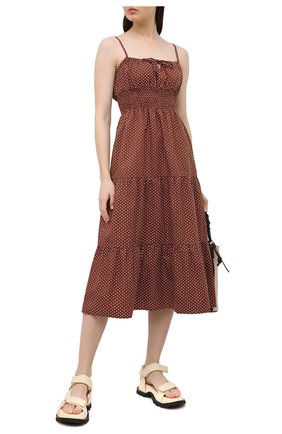 Женское хлопковое платье FAITHFULL THE BRAND коричневого цвета по цене 29550 руб., арт. FF1724-BDP | Фото 2 Женское хлопковое платье FAITHFULL THE BRAND коричневого цвета, арт. FF1724-BDP | Фото 2
