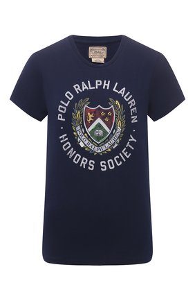 Женская хлопковая футболка POLO RALPH LAUREN синего цвета по цене 12050 руб., арт. 211814462 | Фото 1 Женская хлопковая футболка POLO RALPH LAUREN синего цвета, арт. 211814462 | Фото 1