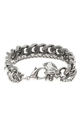 Мужской браслет ALEXANDER MCQUEEN серебряного цвета по цене 43150 руб., арт. 634061/J160Y | Фото 2 Мужской браслет ALEXANDER MCQUEEN серебряного цвета, арт. 634061/J160Y | Фото 2 (Материал: Металл)
