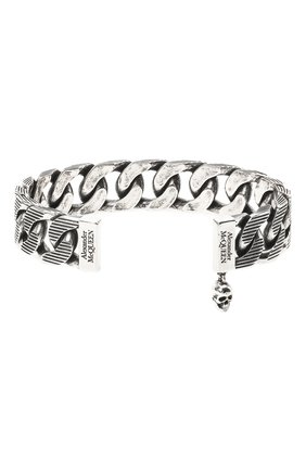 Мужской браслет ALEXANDER MCQUEEN серебряного цвета по цене 37200 руб., арт. 634063/J160Y | Фото 2 Мужской браслет ALEXANDER MCQUEEN серебряного цвета, арт. 634063/J160Y | Фото 2 (Материал: Металл)