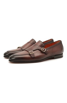 Мужские кожаные лоферы SANTONI коричневого цвета по цене 72150 руб., арт. MCNC16848SA3EMPHR52 | Фото 1 Мужские кожаные лоферы SANTONI коричневого цвета, арт. MCNC16848SA3EMPHR52 | Фото 1