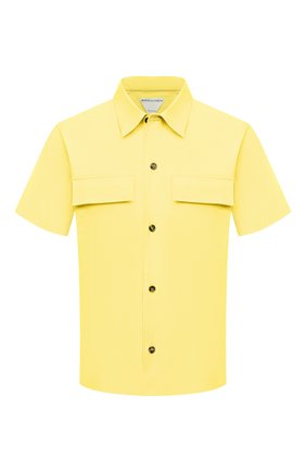 Мужская хлопковая рубашка BOTTEGA VENETA желтого цвета по цене 52850 руб., арт. 652051/VKIX0 | Фото 1 Мужская хлопковая рубашка BOTTEGA VENETA желтого цвета, арт. 652051/VKIX0 | Фото 1 (Длина (для топов): Стандартные; Материал внешний: Хлопок; Рукава: Короткие; Случай: Повседневный; Стили: Минимализм; Принт: Однотонные; Воротник: Кент; Рубашки М: Classic Fit)