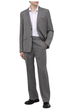 Мужские шерстяные брюки BOTTEGA VENETA серого цвета по цене 66250 руб., арт. 644549/V0EV0 | Фото 2 Мужские шерстяные брюки BOTTEGA VENETA серого цвета, арт. 644549/V0EV0 | Фото 2