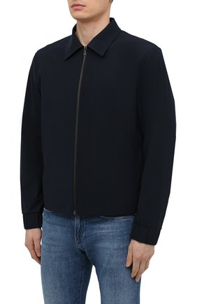 Мужская куртка HARRIS WHARF LONDON темно-синего цвета, арт. C9341PYZ | Фото 3 (Кросс-КТ: Куртка, Ветровка; Рукава: Длинные; Материал внешний: Синтетический материал; Длина (верхняя одежда): Короткие; Стили: Кэжуэл)