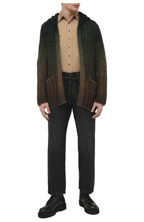 Мужская хлопковая рубашка SAINT LAURENT бежевого цвета по цене 47150 руб., арт. 597059/Y27BB | Фото 2 Мужская хлопковая рубашка SAINT LAURENT бежевого цвета, арт. 597059/Y27BB | Фото 2 (Рукава: Длинные; Материал внешний: Хлопок; Длина (для топов): Стандартные; Случай: Повседневный; Стили: Кэжуэл; Принт: Однотонные; Воротник: Кент; Манжеты: На кнопках)