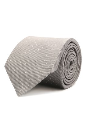 Мужской шелковый галстук ZILLI светло-серого цвета, арт. 50000/TIE | Фото 1 (Материал: Текстиль, Шелк; Принт: С принтом; Региональные ограничения белый список (Axapta Mercury): RU)