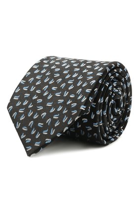 Мужской шелковый галстук ZILLI черного цвета, арт. 51300/TIE | Фото 1 (Материал: Текстиль, Шелк; Принт: С принтом; Региональные ограничения белый список (Axapta Mercury): RU)