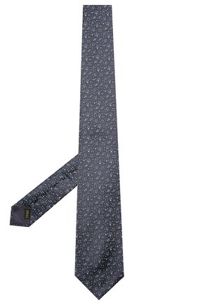 Мужской шелковый галстук ZILLI темно-синего цвета, арт. 51303/TIE | Фото 2 (Материал: Шелк, Текстиль; Принт: С принтом; Региональные ограничения белый список (Axapta Mercury): RU)