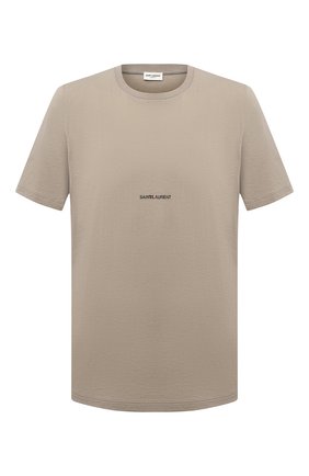 Мужская хлопковая футболка SAINT LAURENT бежевого цвета по цене 28450 руб., арт. 648102/YBYL2 | Фото 1 Мужская хлопковая футболка SAINT LAURENT бежевого цвета, арт. 648102/YBYL2 | Фото 1