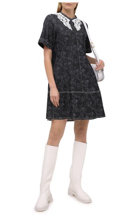 Женское хлопковое платье CHLOÉ темно-серого цвета по цене 121000 руб., арт. CHC21SDR01157 | Фото 2 Женское хлопковое платье CHLOÉ темно-серого цвета, арт. CHC21SDR01157 | Фото 2
