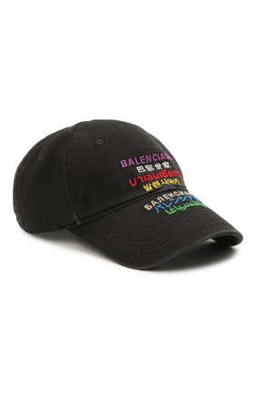 Женская хлопковая бейсболка BALENCIAGA черного цвета по цене 27950 руб., арт. 641238/310B2 | Фото 1 Женская хлопковая бейсболка BALENCIAGA черного цвета, арт. 641238/310B2 | Фото 1