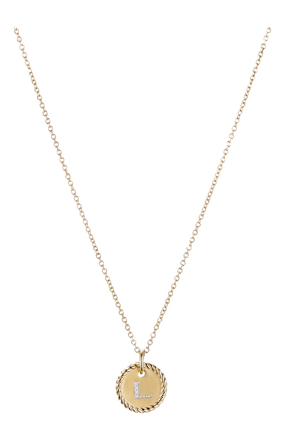 Женские кулон DAVID YURMAN бесцветного цвета, арт. N08792 88ADI18L | Фото 1 (Драгоценные камни: Бриллианты; Материал сплава: Желтое золото)