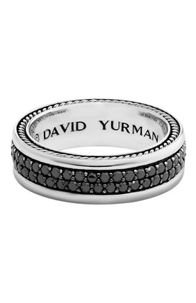Мужское кольцо DAVID YURMAN бесцветного цвета, арт. R05780MSSABD | Фото 1 (Материал сплава: Серебро; Драгоценные камни: Бриллианты)