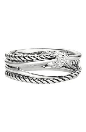Женские кольцо DAVID YURMAN бесцветного цвета, арт. R07437DSSADI | Фото 1 (Материал сплава: Серебро; Драгоценные камни: Бриллианты)