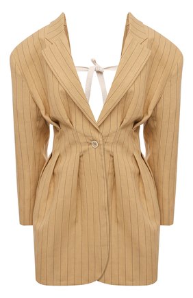 Женский льняной жакет JACQUEMUS бежевого цвета по цене 75050 руб., арт. 211JA08/112851 | Фото 1 Женский льняной жакет JACQUEMUS бежевого цвета, арт. 211JA08/112851 | Фото 1