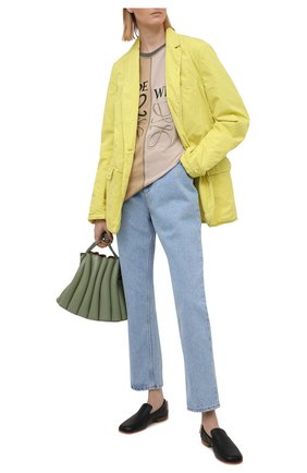 Женская хлопковая футболка LOEWE хаки цвета по цене 40900 руб., арт. S540Y22J02 | Фото 2 Женская хлопковая футболка LOEWE хаки цвета, арт. S540Y22J02 | Фото 2