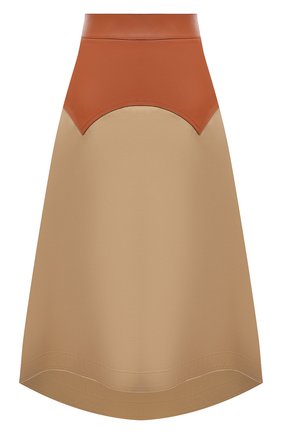 Женская юбка с отделкой из кожи LOEWE бежевого цвета по цене 136000 руб., арт. S540Y20X03 | Фото 1 Женская юбка с отделкой из кожи LOEWE бежевого цвета, арт. S540Y20X03 | Фото 1