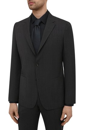 Мужской шерстяной костюм Z ZEGNA темно-серого цвета по цене 143000 руб., арт. 924747/2X7YGX | Фото 2 Мужской шерстяной костюм Z ZEGNA темно-серого цвета, арт. 924747/2X7YGX | Фото 2 (Материал подклада: Синтетический материал; Рукава: Длинные; Материал внешний: Шерсть; Костюмы М: Однобортный; Стили: Классический)