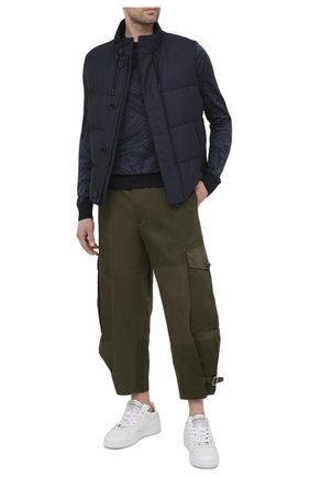 Мужской джемпер из шелка и кашемира ZEGNA COUTURE синего цвета по цене 99500 руб., арт. CWH91/110 | Фото 2 Мужской джемпер из шелка и кашемира ZEGNA COUTURE синего цвета, арт. CWH91/110 | Фото 2