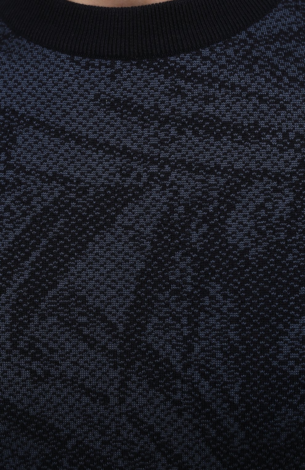 Мужской джемпер из шелка и кашемира ZEGNA COUTURE синего цвета, арт. CWH91/110 | Фото 5 (Мужское Кросс-КТ: Джемперы; Материал внешний: Шерсть, Шелк, Кашемир; Рукава: Длинные; Длина (для топов): Стандартные; Принт: С принтом; Региональные ограничения белый список (Axapta Mercury): RU; Вырез: Круглый; Стили: Кэжуэл)