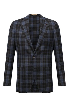 Мужской пиджак из шелка и шерсти SARTORIA LATORRE синего цвета по цене 59950 руб., арт. EF74 Q90644 | Фото 1 Мужской пиджак из шелка и шерсти SARTORIA LATORRE синего цвета, арт. EF74 Q90644 | Фото 1