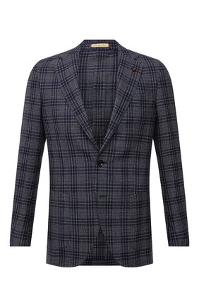 Мужской пиджак из шелка и шерсти SARTORIA LATORRE темно-синего цвета по цене 59950 руб., арт. EF74 Q90634 | Фото 1 Мужской пиджак из шелка и шерсти SARTORIA LATORRE темно-синего цвета, арт. EF74 Q90634 | Фото 1