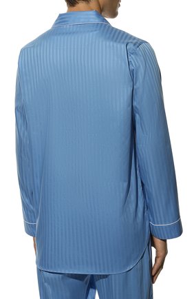 Мужская хлопковая пижама ZIMMERLI голубого цвета, арт. 4020-75001 | Фото 4 (Рукава: Длинные; Длина (брюки, джинсы): Стандартные; Кросс-КТ: домашняя одежда; Длина (для топов): Стандартные; Материал внешний: Хлопок)