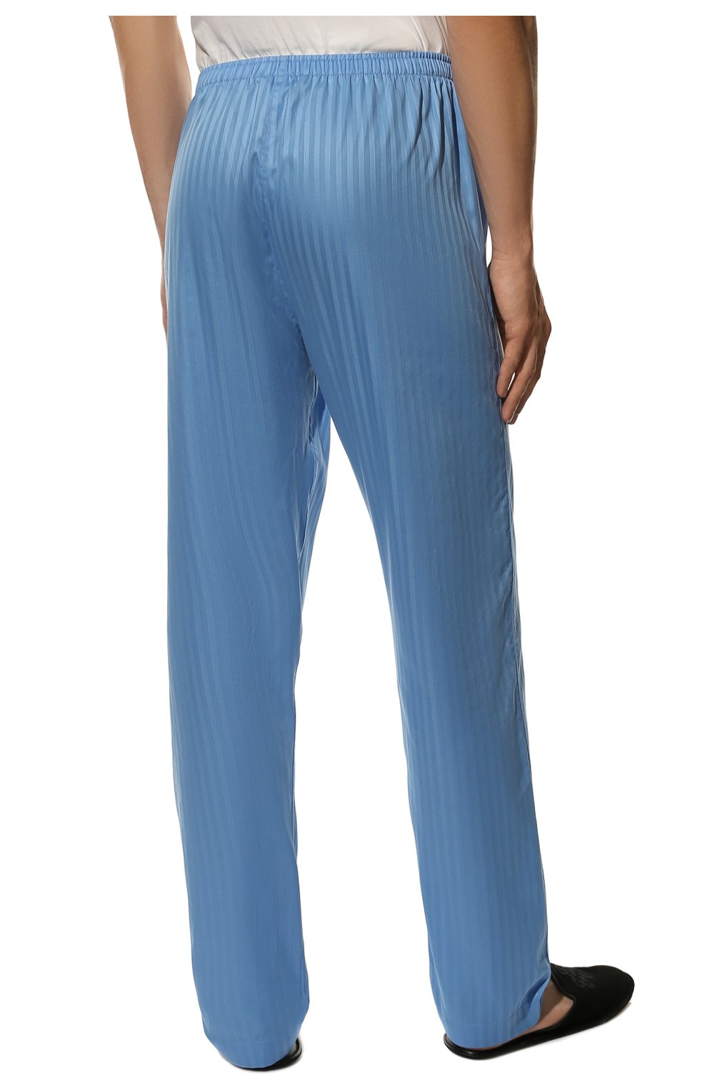 Мужская хлопковая пижама ZIMMERLI голубого цвета, арт. 4020-75001 | Фото 6 (Рукава: Длинные; Длина (брюки, джинсы): Стандартные; Кросс-КТ: домашняя одежда; Длина (для топов): Стандартные; Материал внешний: Хлопок)