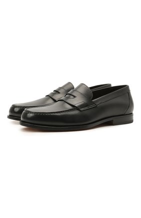 Мужские кожаные пенни-лоферы SANTONI черного цвета по цене 54900 руб., арт. MCQU13207LA3S0RMN01 | Фото 1 Мужские кожаные пенни-лоферы SANTONI черного цвета, арт. MCQU13207LA3S0RMN01 | Фото 1