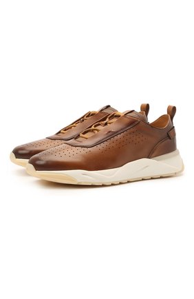 Мужские кожаные кроссовки SANTONI светло-коричневого цвета по цене 41950 руб., арт. MBIM21481BTTLDYEC40 | Фото 1 Мужские кожаные кроссовки SANTONI светло-коричневого цвета, арт. MBIM21481BTTLDYEC40 | Фото 1
