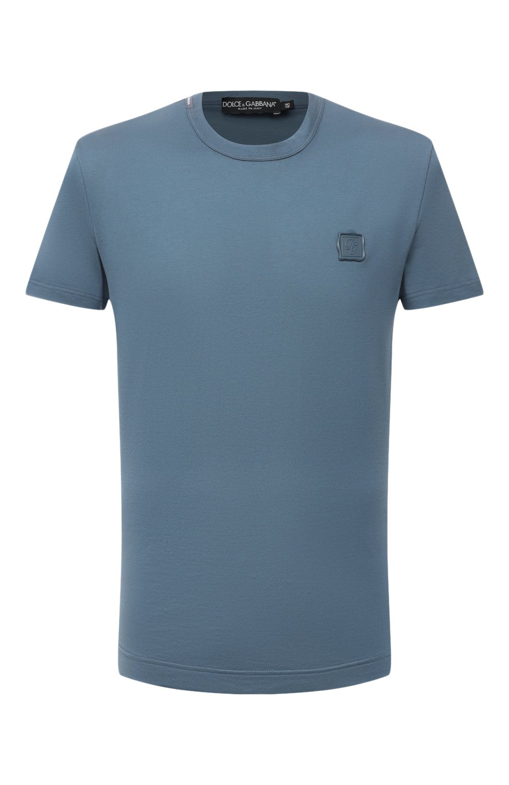 Мужская хлопковая футболка DOLCE & GABBANA синего цвета, арт. G8KBAZ/G7YDN | Фото 1 (Принт: Без принта; Рукава: Короткие; Длина (для топов): Стандартные; Материал внешний: Хлопок; Стили: Кэжуэл)