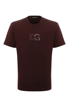 Мужская хлопковая футболка DOLCE & GABBANA бордового цвета по цене 47050 руб., арт. G8M02Z/FU7EQ | Фото 1 Мужская хлопковая футболка DOLCE & GABBANA бордового цвета, арт. G8M02Z/FU7EQ | Фото 1