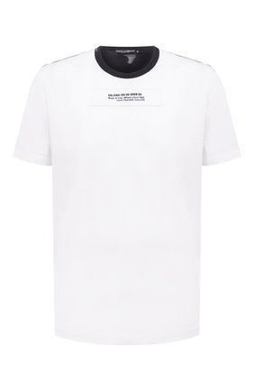 Мужская хлопковая футболка DOLCE & GABBANA белого цвета по цене 52150 руб., арт. G8MW0Z/G7YIU | Фото 1 Мужская хлопковая футболка DOLCE & GABBANA белого цвета, арт. G8MW0Z/G7YIU | Фото 1