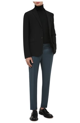 Мужские шерстяные брюки DOLCE & GABBANA бирюзового цвета по цене 54800 руб., арт. GY7BMT/FU217 | Фото 2 Мужские шерстяные брюки DOLCE & GABBANA бирюзового цвета, арт. GY7BMT/FU217 | Фото 2