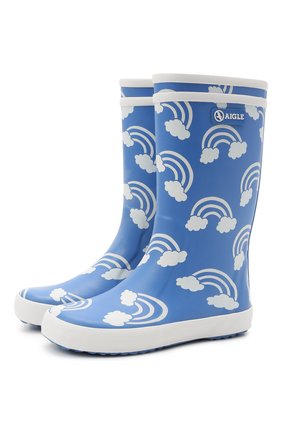 Детские резиновые сапоги AIGLE синего цвета по цене 4395 руб., арт. 2527E3/L0LLY P0P PRINT | Фото 1 Детские резиновые сапоги AIGLE синего цвета, арт. 2527E3/L0LLY P0P PRINT | Фото 1