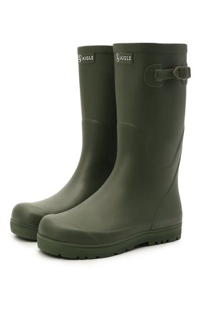 Детские резиновые сапоги AIGLE хаки цвета по цене 3815 руб., арт. S03612/W00DYP0P2 | Фото 1 Детские резиновые сапоги AIGLE хаки цвета, арт. S03612/W00DYP0P2 | Фото 1