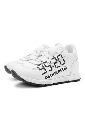 Мужского кожаные кроссовки DSQUARED2 белого цвета, арт. 66901/KIPS/18-27 | Фото 1 (Стили: Гранж; Региональные ограничения белый список (Axapta Mercury): RU)