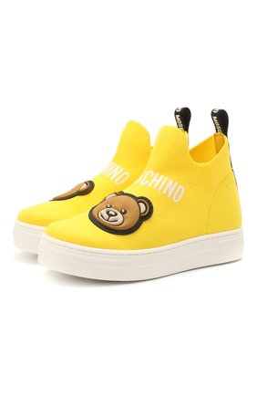 Детские текстильные кеды MOSCHINO желтого цвета по цене 32050 руб., арт. 67505/T0MAIA/28-35 | Фото 1 Детские текстильные кеды MOSCHINO желтого цвета, арт. 67505/T0MAIA/28-35 | Фото 1 (Материал внутренний: Натуральная кожа; Материал внешний: Текстиль; Региональные ограничения белый список (Axapta Mercury): RU; Мальчики Кросс-КТ: Обувь-высокие)